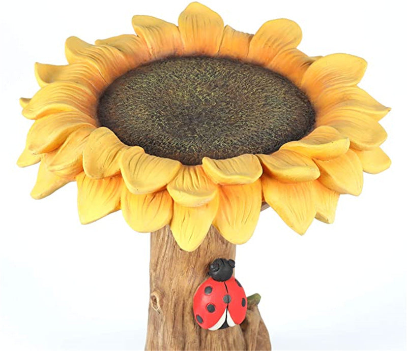Garden Statue Resin Sunflower Bird Bath Bird Feeders Garden Decoration Accessories