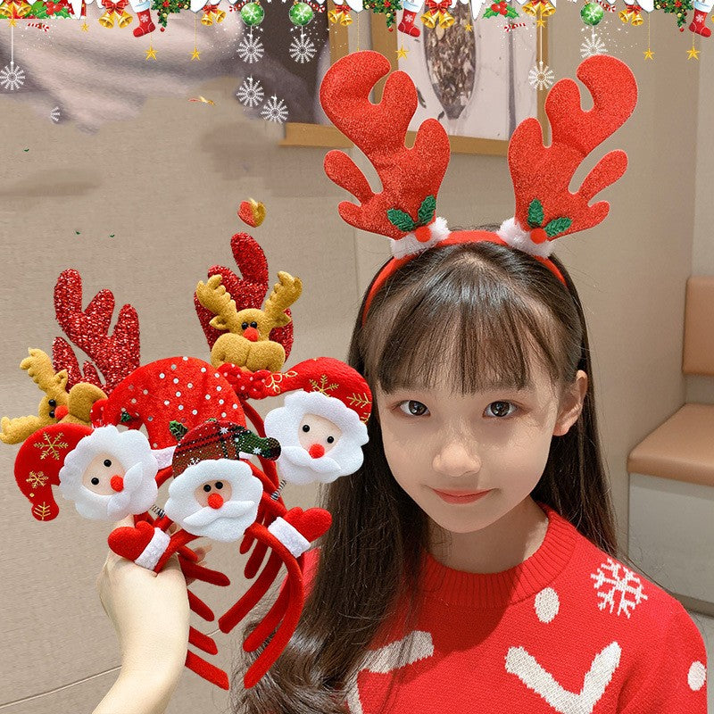 Children's Hair Accessories Red Christmas Performance