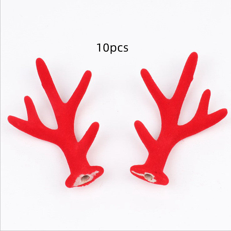 7cm Flocked Antler Christmas Simulation Accessories